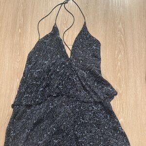 Zara Black and Blue Mini Dress